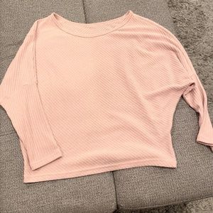 New Pink Dolman Ribbed Sweater Blouse